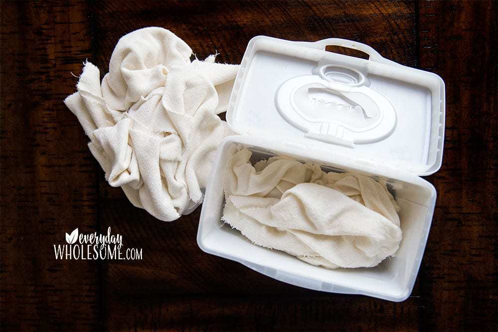 DIY no sew cloth bamboo reusable baby wipes