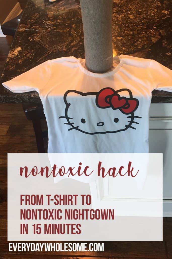 DIY nightgown for girls from t-shirt. Natural organic nontoxic safe pajamas sleepwear for kids, babies and toddlers.