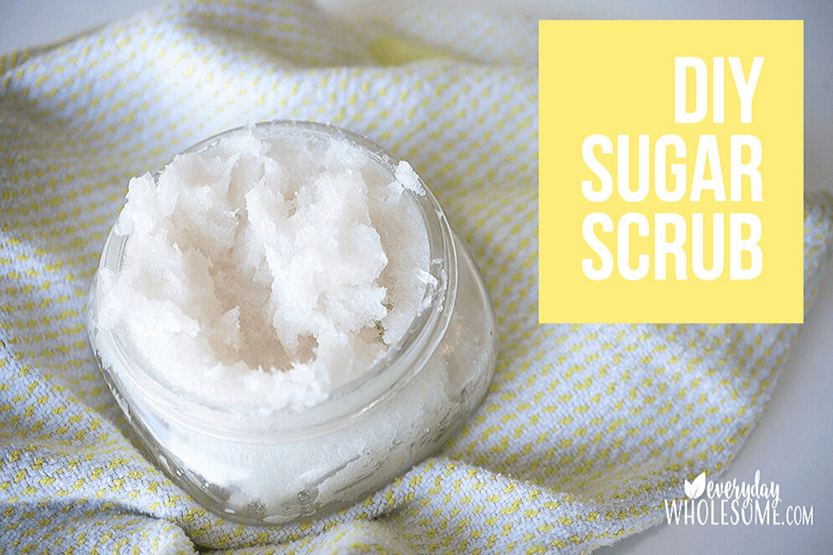 Everyday Wholesome DIY SUGAR SCRUB & SHAVING CREAM RECIPE COCONUT OIL
