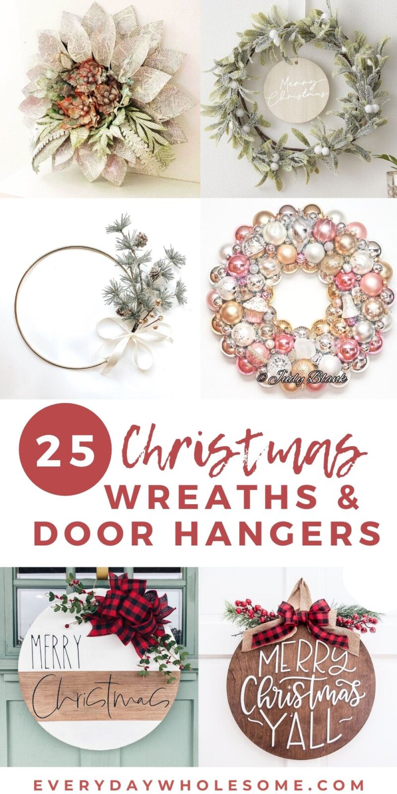 Everyday Wholesome 25 Christmas Wreaths & Door Hangers for the Holidays