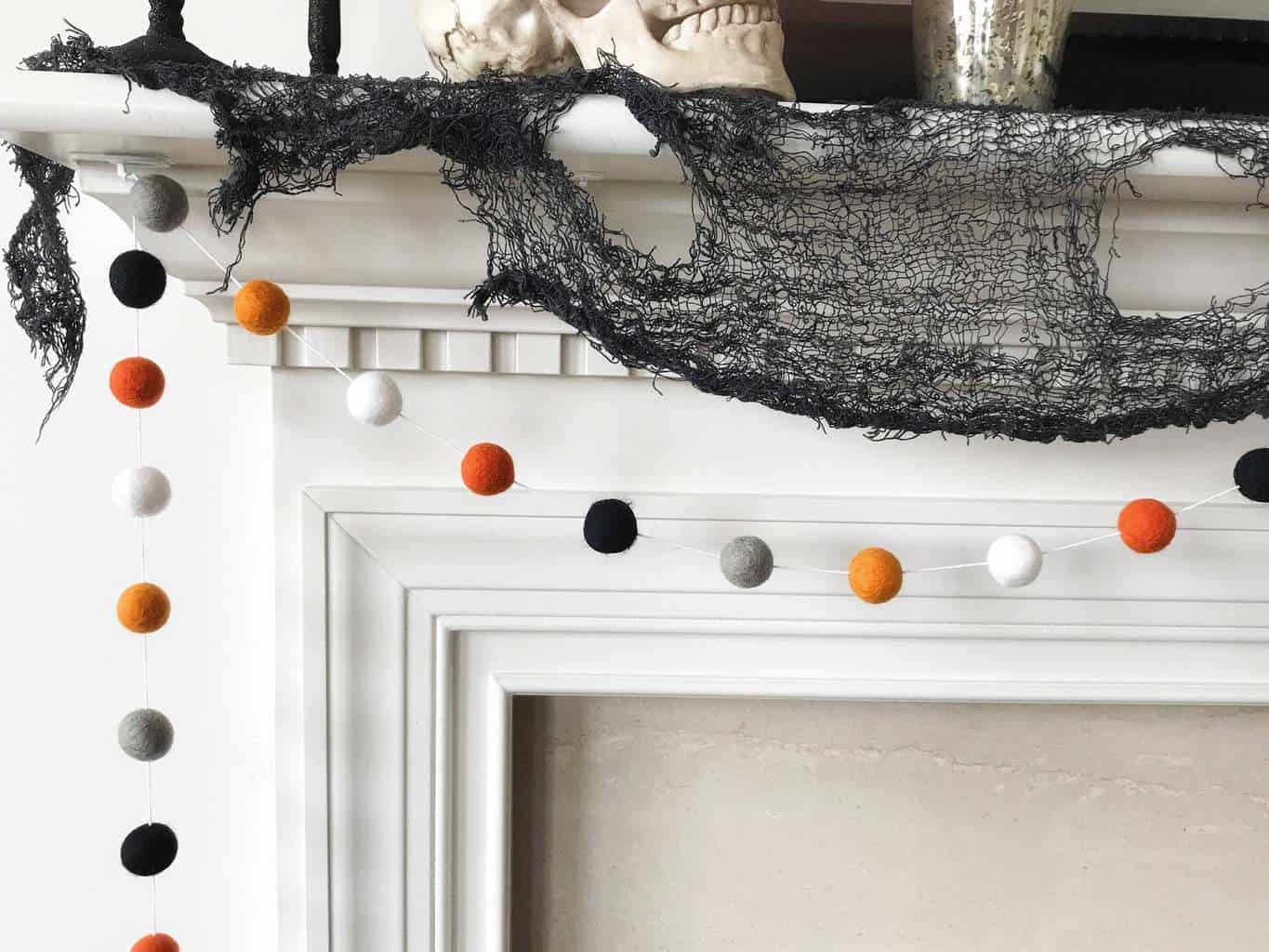 halloween baby shower pom pom garland