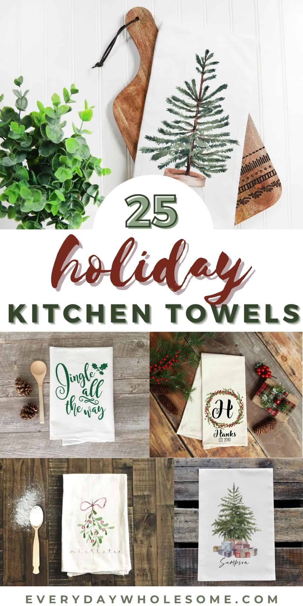 Personalized Christmas Tree Kitchen Towel, Buffalo Plaid Leopard Trees,  Flour Sack, Kitchen Decor, Kitchen Towels, Dish Towel, Tea Towel 