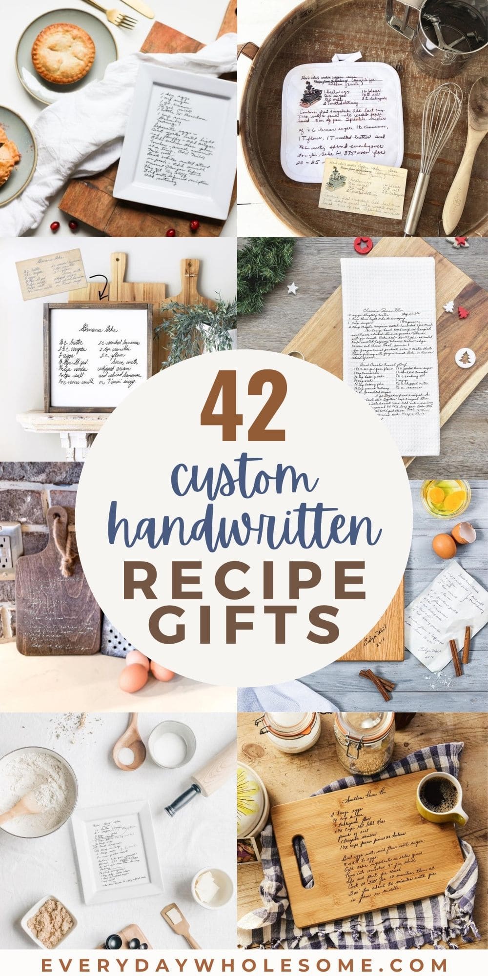 Everyday Wholesome 42 Custom Family Handwritten Recipe Gift Guide Plates Cutting Boards Aprons Tea Towels