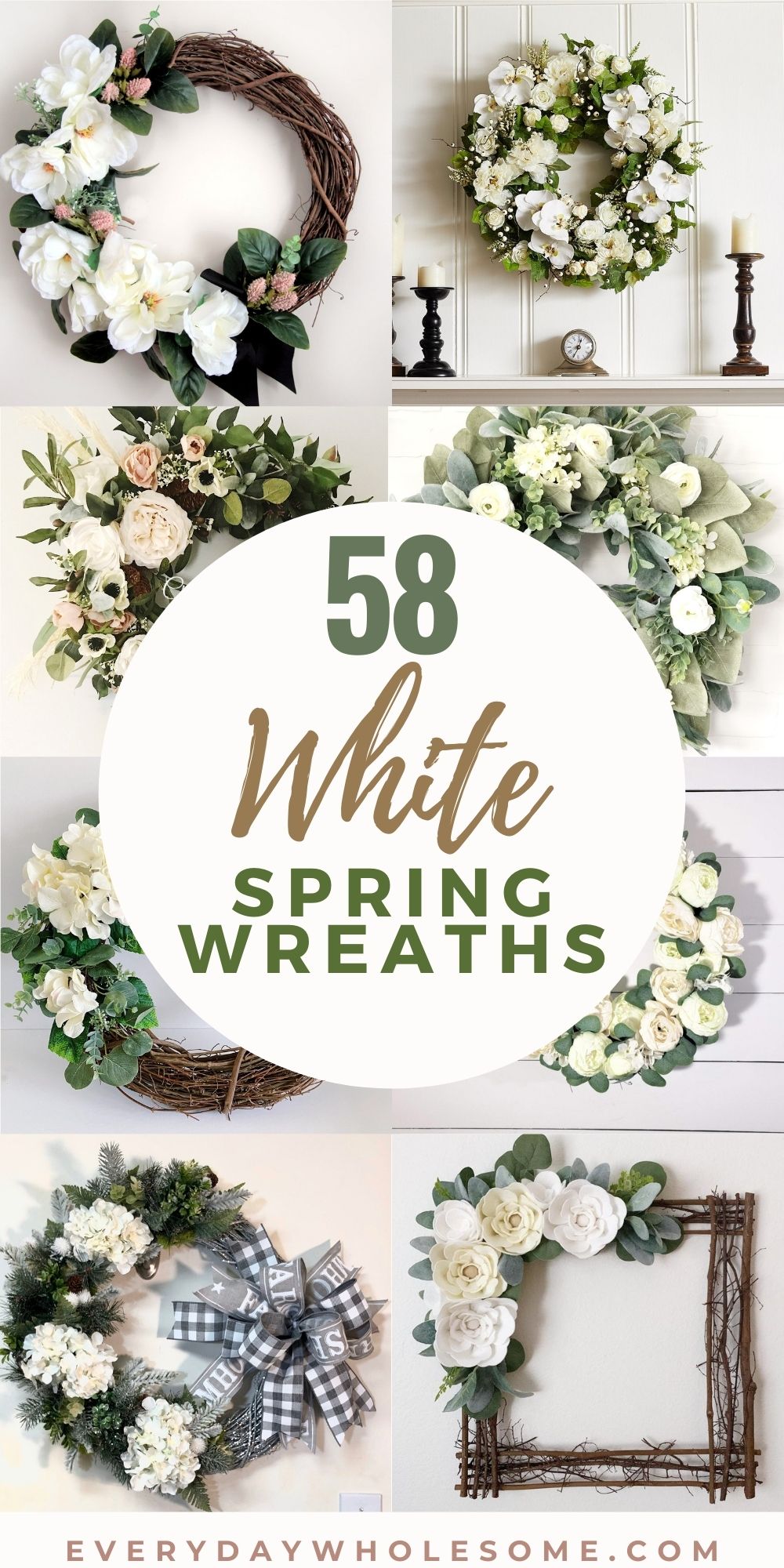 Spring Wreath Wedding Ivory, White, Wreath Green Cream Everyday