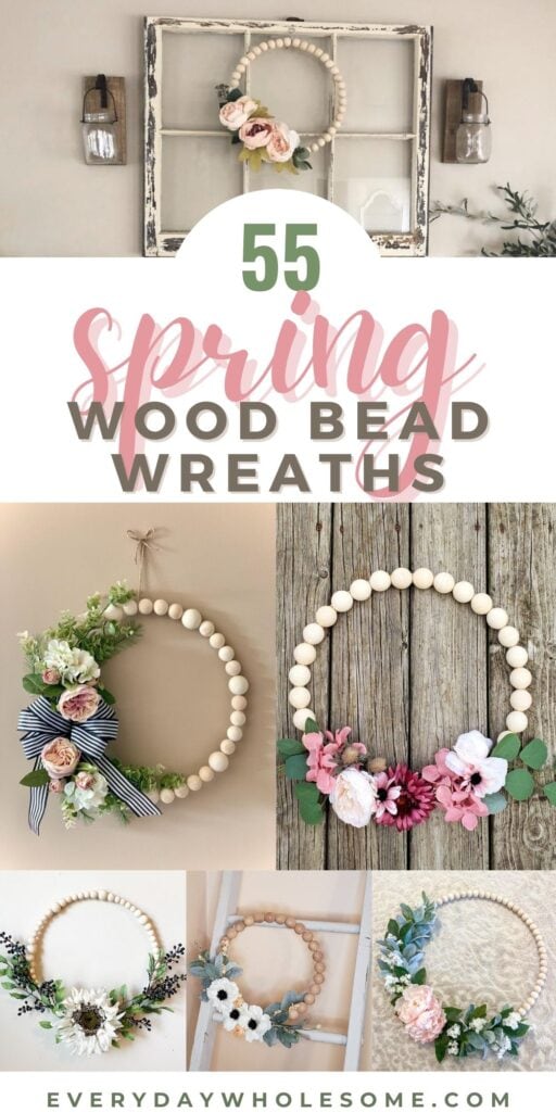 Everyday Wholesome | 55 Farmhouse Spring Wood Bead Wreaths For Your ...