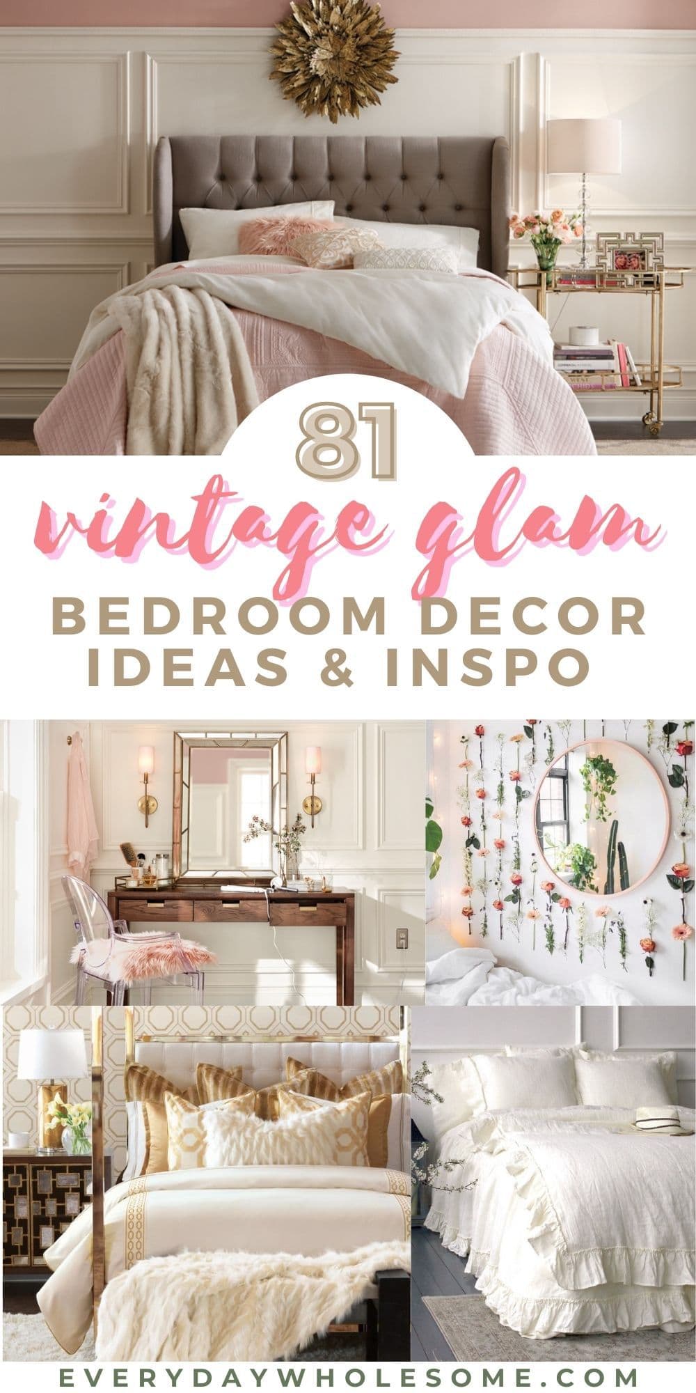 Everyday Wholesome   20 Vintage Glam Bedroom Decor Ideas & Inspiration