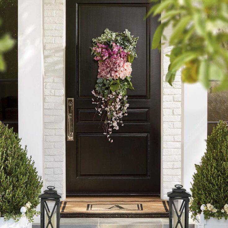 Image for Pink Hydrangea Door Swag