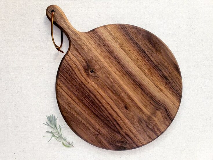 Image for Charcuterie Board / Black Walnut / Round Paddle Board 
