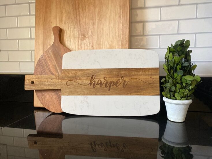 Image for Rustic Wood and Marble Kitchen Decor Cutting Board 