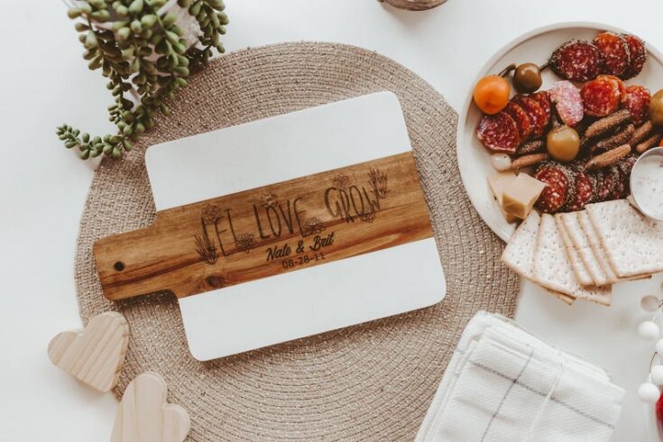 Image for Marble cutting board Marble cheese board Wood serving board 