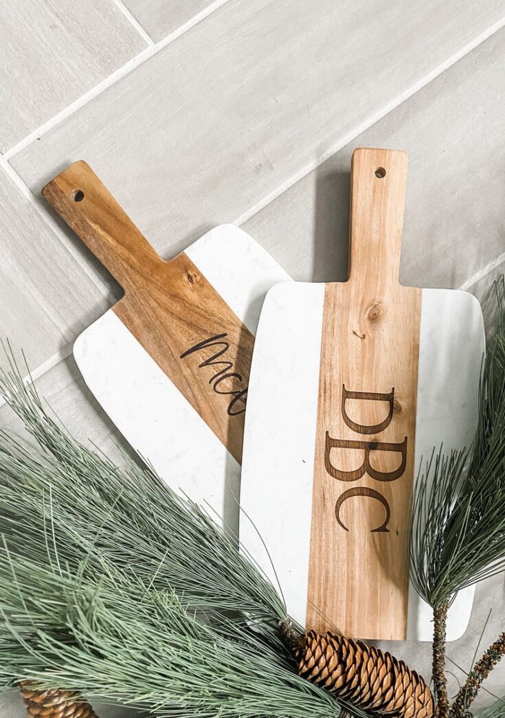 Image for Marble and Wood Personalized Serving or Cheese Board