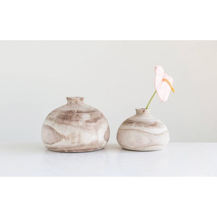 Image for 5.5" x 8" Paulownia Wood Vase - 3R Studios