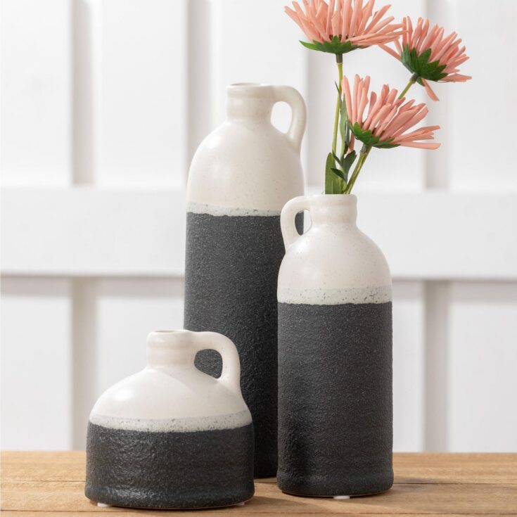 Image for Ceramic Black & White Jug Vases