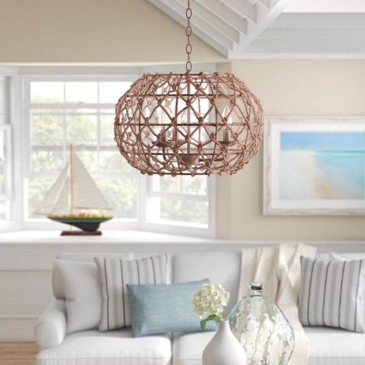 Image for Birch Lane" Cadwell 3 - Light Candle Style Globe Chandelier with Rope Accents