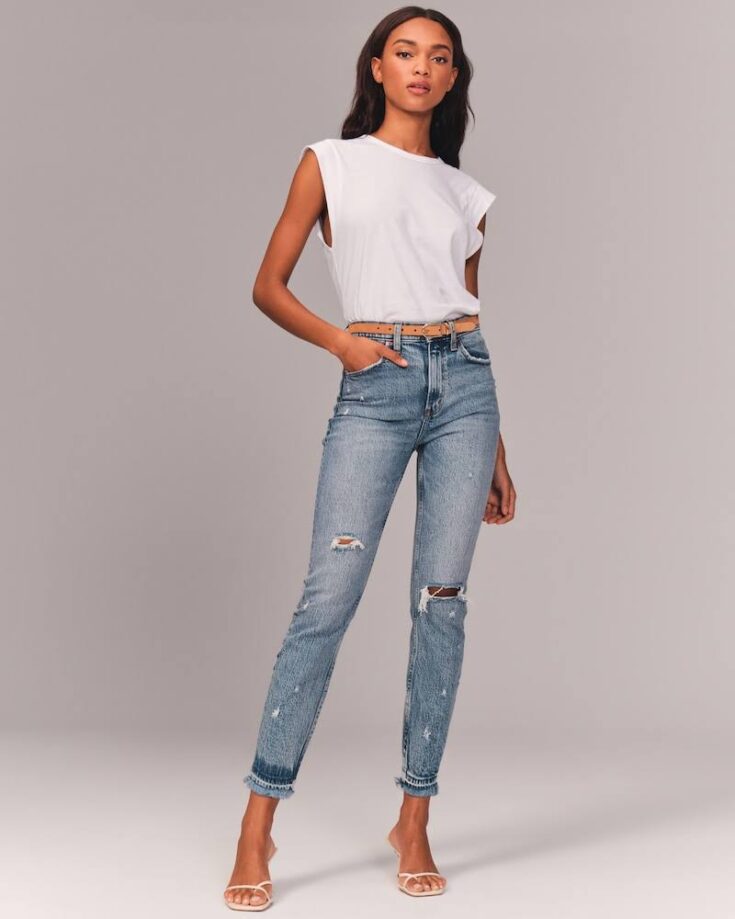 Image for Ripped High Rise Mom Jeans