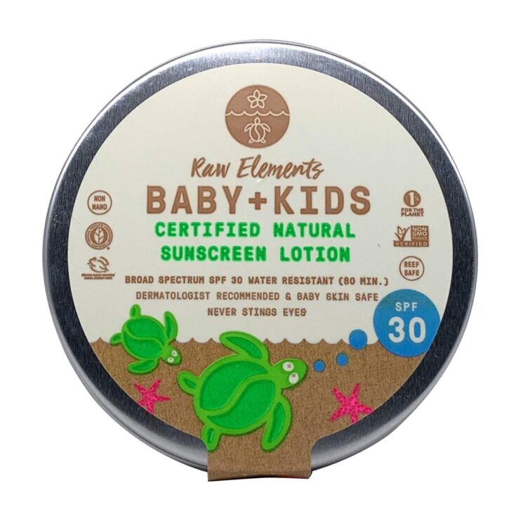 Image for Raw Elements Baby + Kids SPF 30 Organic Sunscreen Lotion Non-Nano Zinc Oxide, Reef-Safe, Cruelty-...