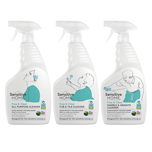 Sensitive Home Cleaning Sprays 3-pack with All Purpose Cleaner, Marble & Granite Cleaner, Tub & Tile  – Fragrance Free