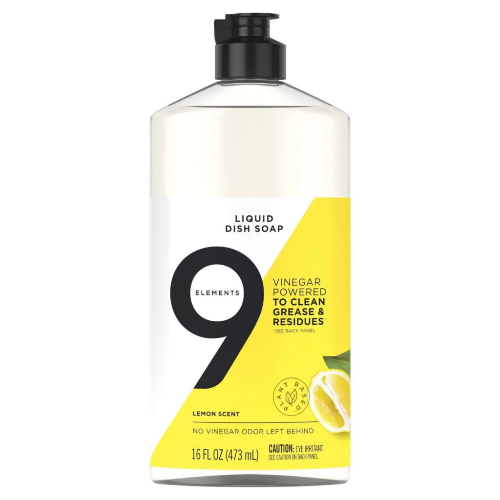 9 Elements Liquid Dish Soap Lemon Everyday Wholesome