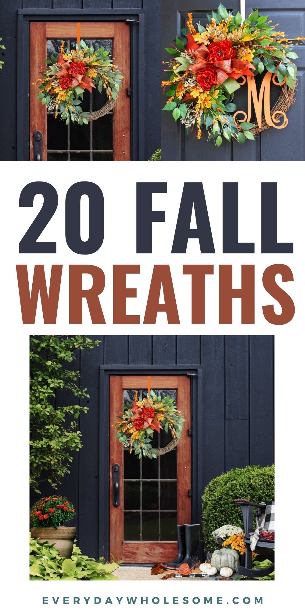 20 Beautiful Outdoor Fall Wreaths for your Autumn Front Door ...