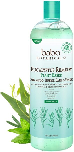 *Babo Botanicals Eucalyptus Remedy Plant Based Shampoo, Bubble Bath & Wash