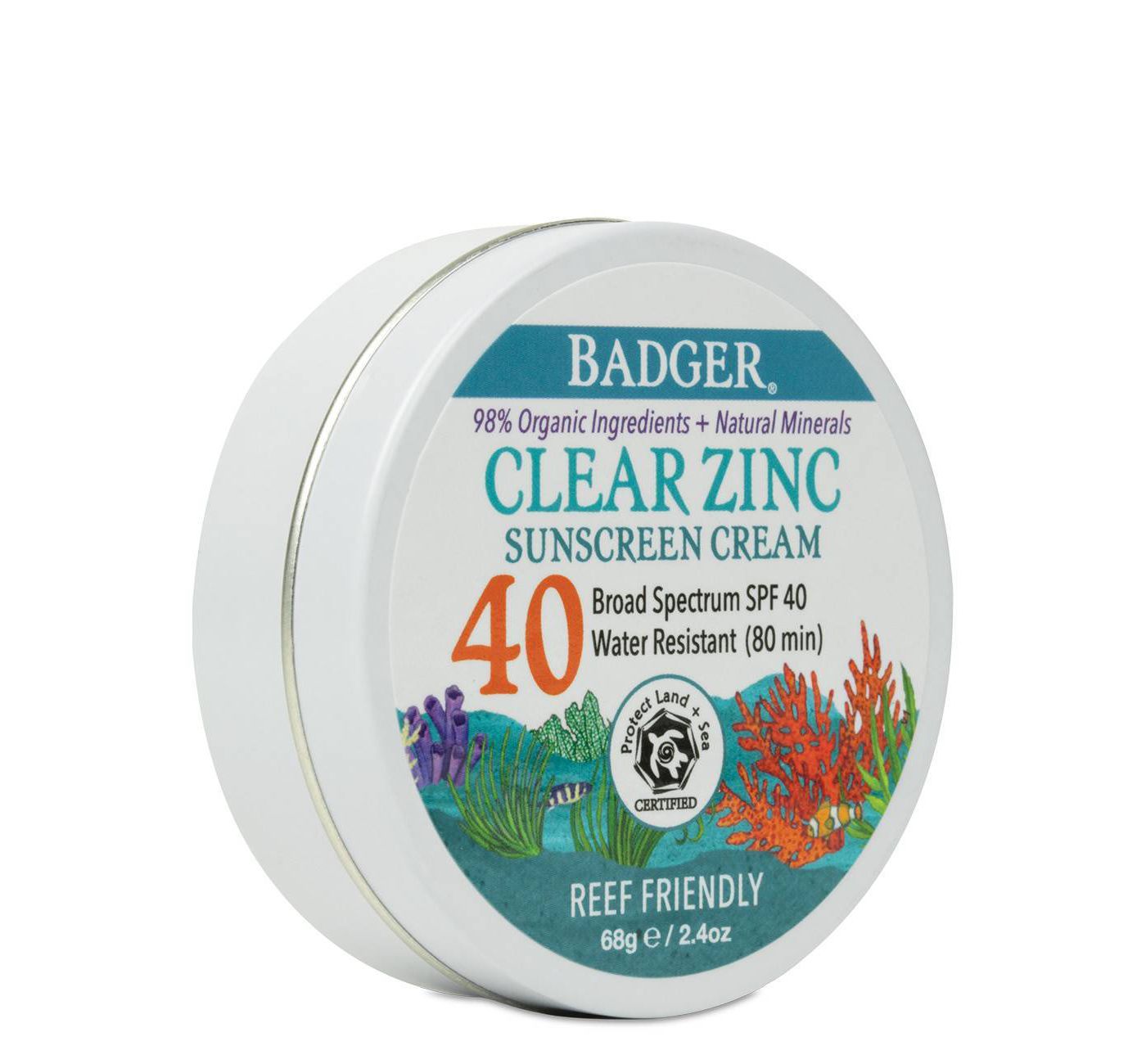 Badger Clear Zinc Sunscreen Cream, SPF 40 Everyday Wholesome
