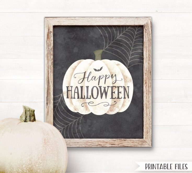 Image for PRINTABLE Happy Halloween Sign Farmhouse Halloween Sign | Etsy