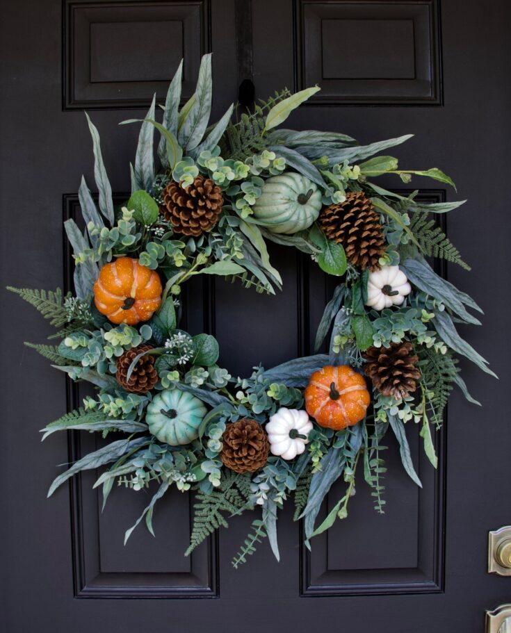 Image for Fall Pumpkin Wreath Fall Wreath for Door Pumpkin Decor Fall | Etsy