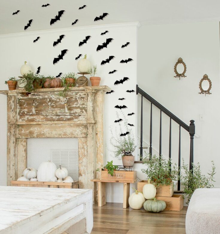Image for Halloween Black Bats Wall Decor Hanging Card Stock Cut-outs | Etsy