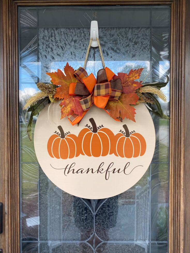 Image for Thankful Sign Door Hanger Fall Wreath Fall Decor Fall | Etsy