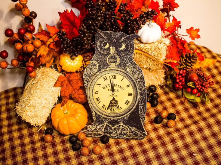 Image for Vintage Owl Witching Hour Halloween Wood Cutout | Etsy