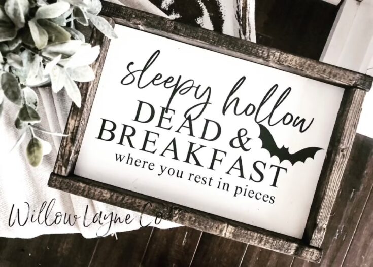 Image for Sleepy Hollow Dead and Breakfast sign Halloween Decor | Etsy