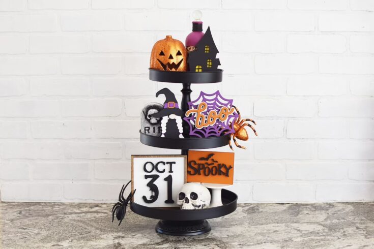 Image for Halloween Tiered Tray Decor/Halloween Tiered Tray Signs/Tiered | Etsy