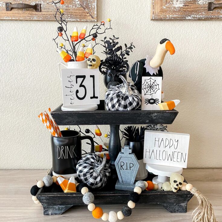 Image for Happy Halloween Tier Tray Sign Set Halloween Tier Tray | Etsy