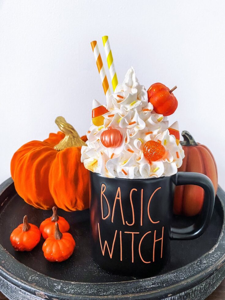 Image for Pumpkin Candycorn Faux Whip Mug Topper Rae Dunn Halloween | Etsy