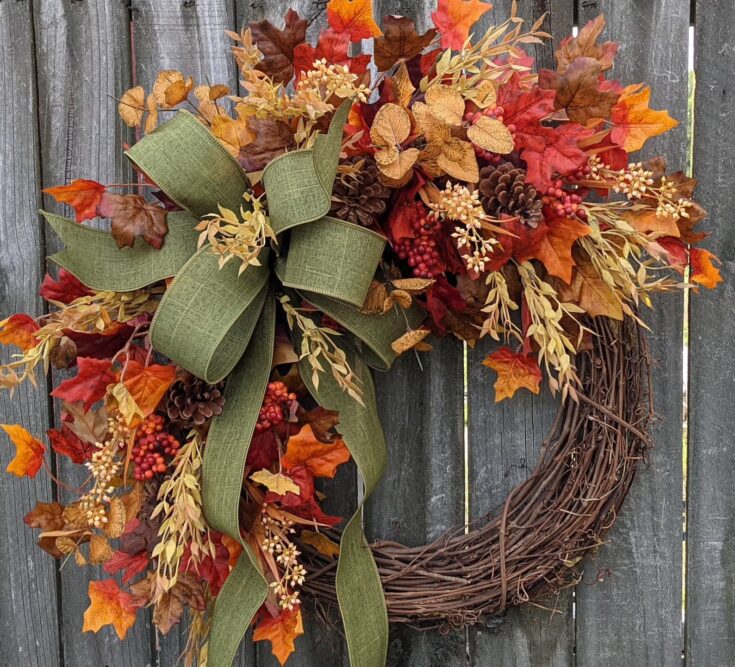 Image for Fall Wreath Fall Berry Wreath Fall Leaf Wreath Fall Green | Etsy