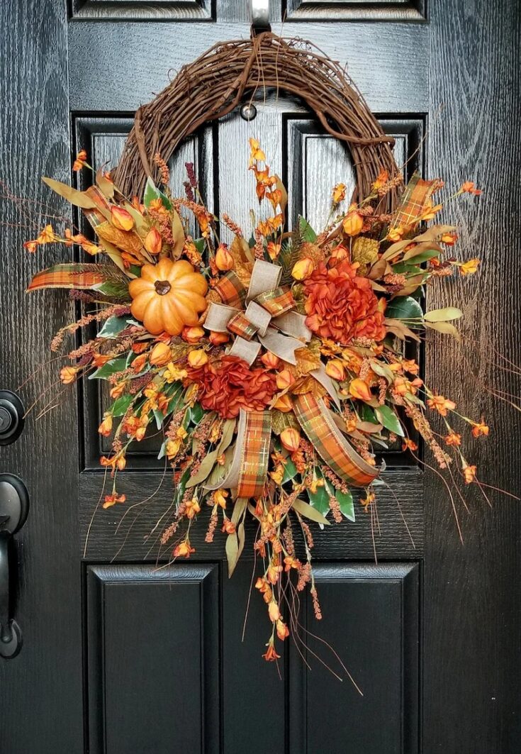 Image for Fall Wreath Fall Wreaths for Front Door Front Door Wreath | Etsy