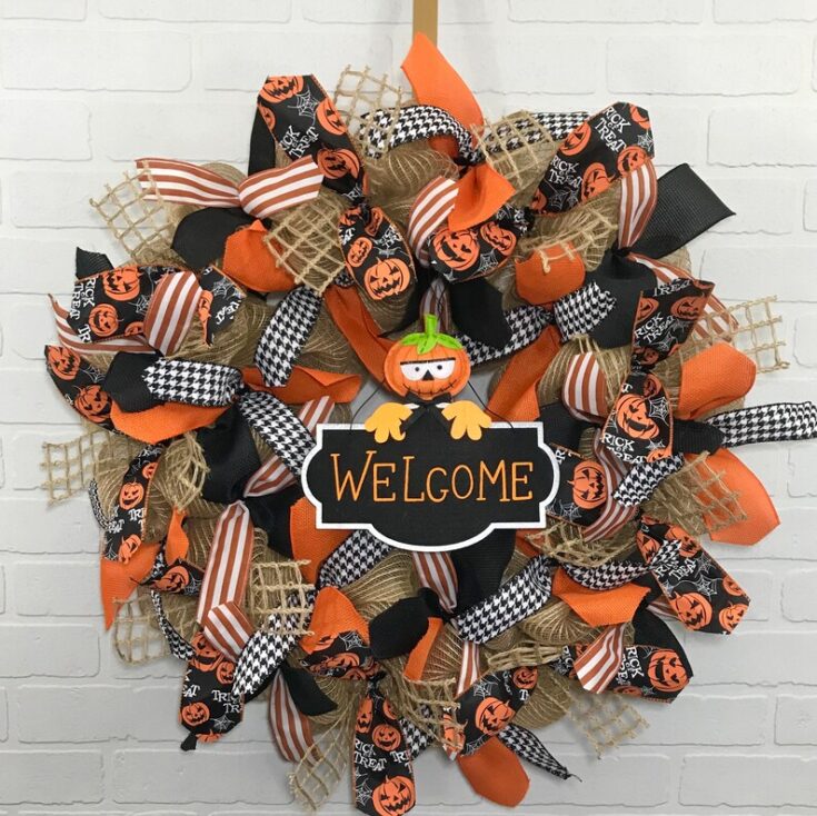Image for Halloween Wreath Halloween decor Front Door Wreath | Etsy