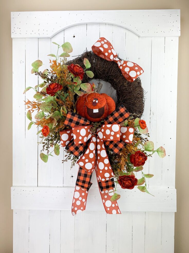 Image for Fall Wreath For Front Door Halloween Wreath Fall Home Decor | Etsy