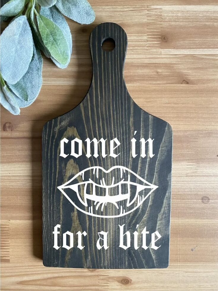 Image for Come In For A Bite // Halloween Cutting Board // Halloween | Etsy