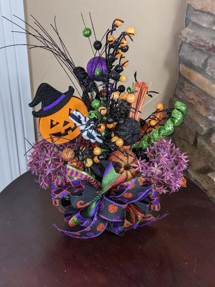 Image for Halloween Pumpkin Centerpiece Fall Centerpiece Spooky | Etsy