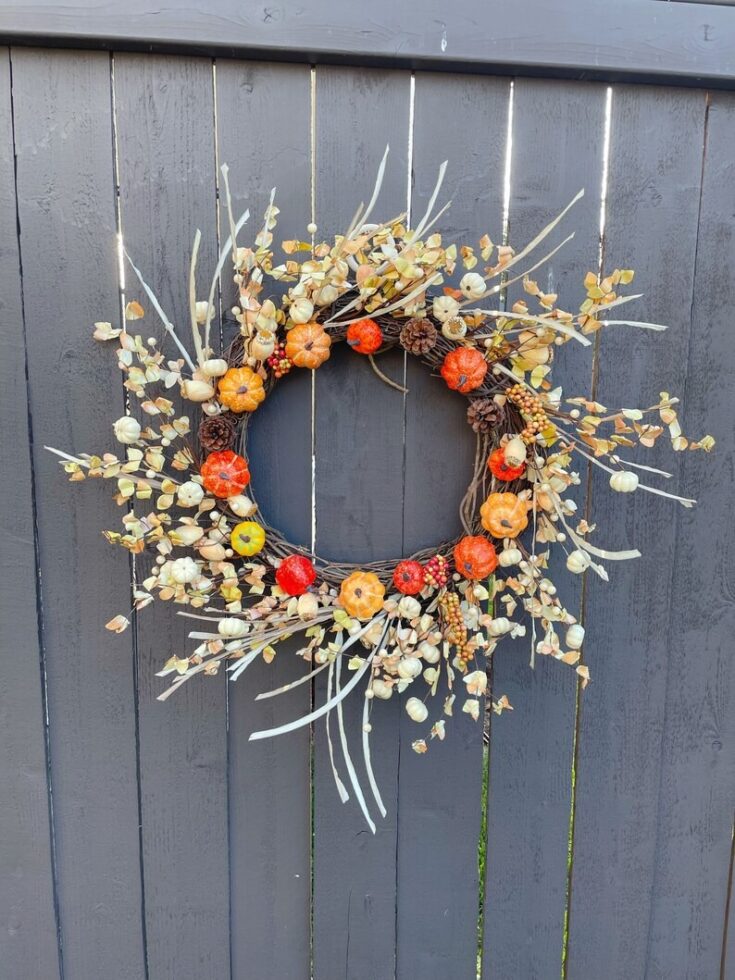 Image for Little Pumpkins Wreath Faux Pumpkins Wreath Orange pumpkins | Etsy