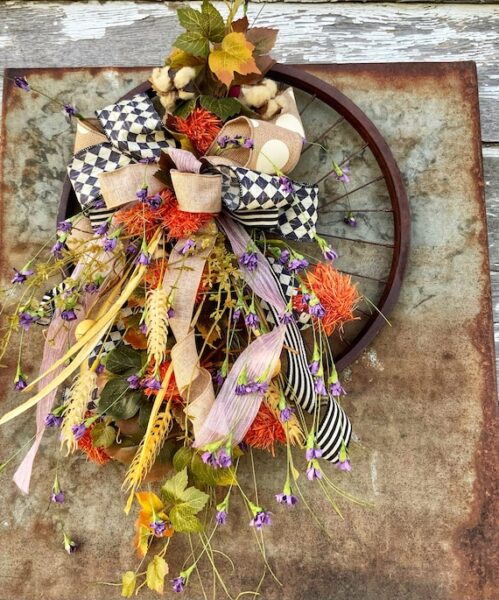 15 Wagon Wheel Wreaths for All Seasons, Everyday Front Porch – Everyday ...