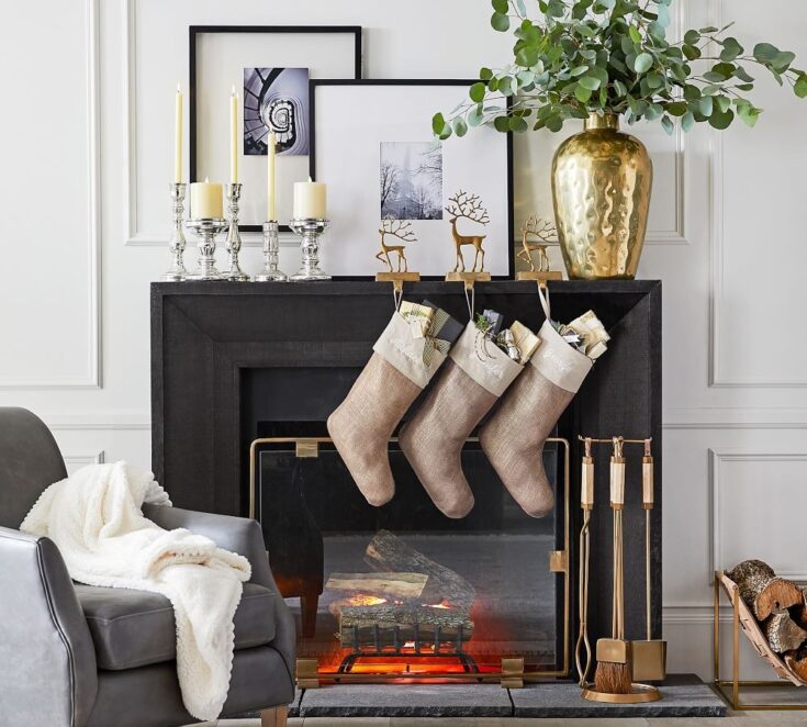 Image for Merry Reindeer Brass Stocking Holders