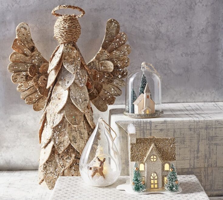 Image for Light Up Birch Angel Tree Topper