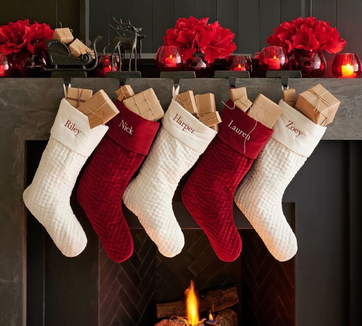 Image for Channel Quilted Velvet Stockings