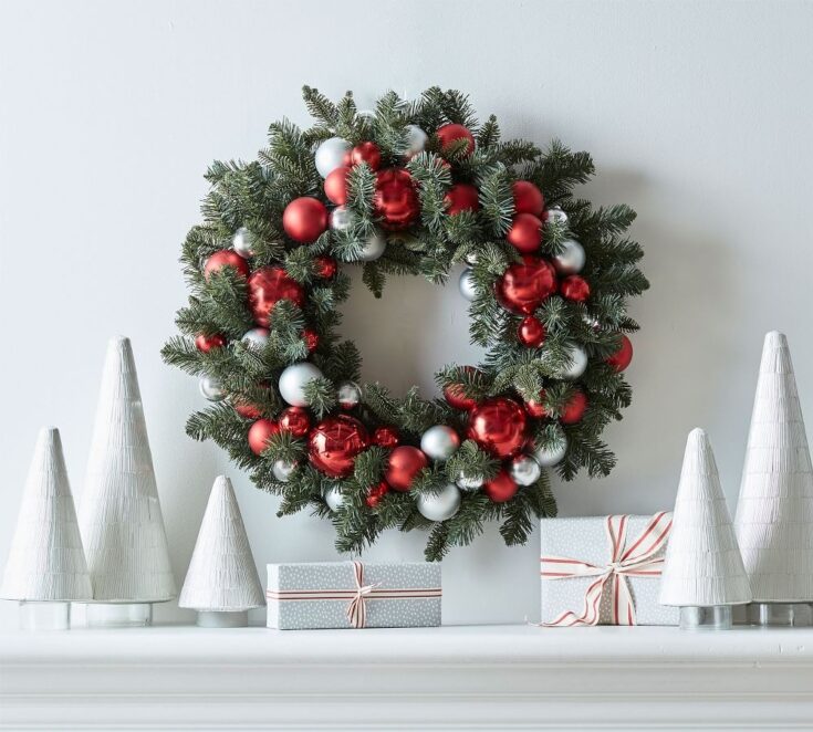 Image for Ornament & Pine Wreath & Garland - Red & Silver