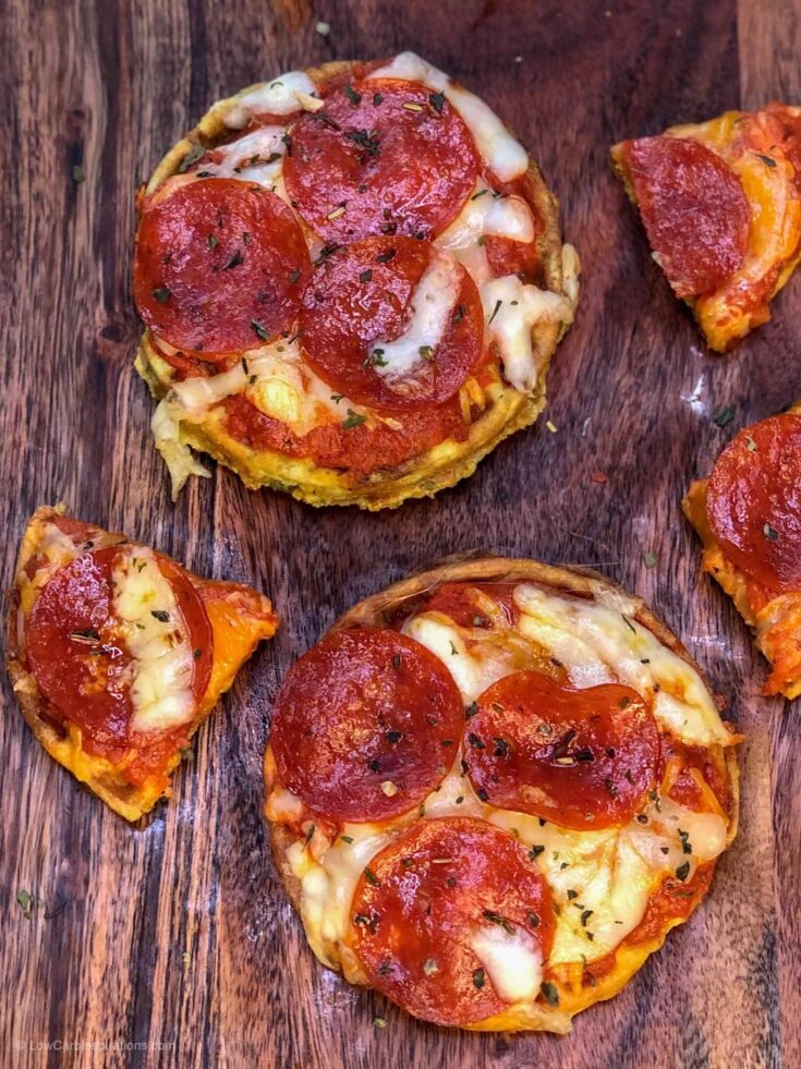 Image for BEST PIZZA EVER!!! Keto Pizza Chaffle Recipe (takes only minutes!)