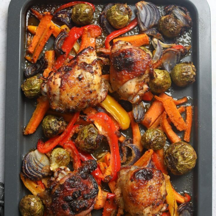 Image for Sheet Pan Chicken Thighs with Garlic and Honey