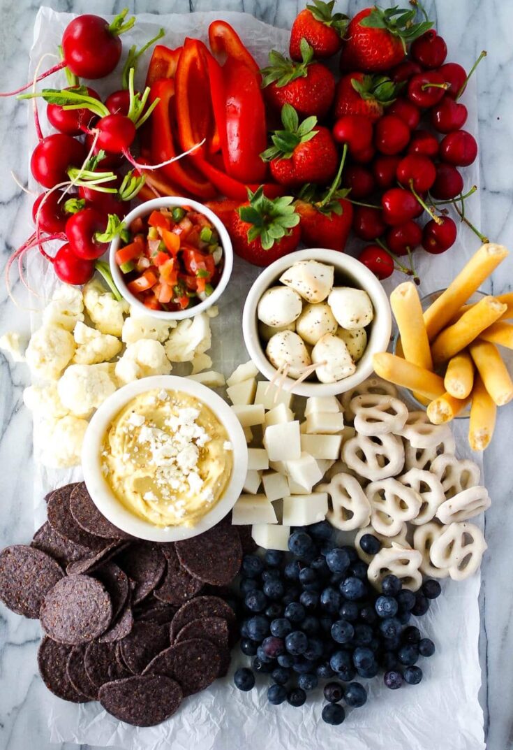 Image for Red, White and Blue Food Cheese Board