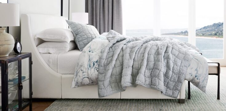 Image for Cloud Linen Handcrafted Quilt | Pottery Barn